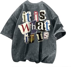 Camisetas OEM Acid Wash 2025 Custom Fit Streetwear estilo ligero transpirable tela para marcas y etiquetas privadas - Product Image 1