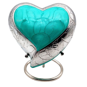 Forme de coeur finition émaillée superbe conception coeur souvenir urne Mini support métal funéraire souvenir urne cendres humaines coeur souvenirs - Product Image 1