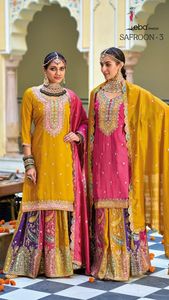 Costume élégant en soie Salwar Kameez Punjabi de qualité supérieure avec broderie exquise aux prix de gros - Product Image 3