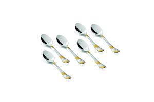 Coffret de couverts 18 pièces en acier inoxydable plaqué or et argent pour cadeau d'entreprise de luxe Emballage en similicuir personnalisé 6 pièces - Product Image 5