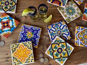 Ensemble de dessous-de-verre carrés en mosaïque de verre faits à la main en gros - Portable et écologique pour la protection des tables à domicile/au bureau - Approvisionnement mondial - Product Image 4