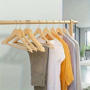 ที่แขวนเสื้อผ้าไม้แข็งสไตล์เรโทรจากโรงงาน2024สำหรับตู้เสื้อผ้าห้องน้ำห้องนั่งเล่น-สำหรับโรงแรมและซูเปอร์มาร์เก็ต - Product Image 6