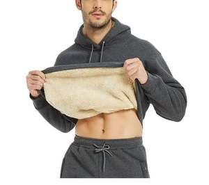 Sudadera con Capucha Gruesa de Forro Polar para Hombre, Sudadera con Capucha de Invierno, Abrigo Cálido de Terciopelo, Manga Larga, Jersey Sólido - Product Image 2
