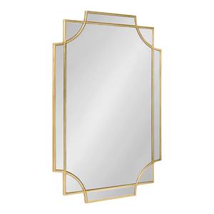 Large Gold Metal Framed Art Deco Wedding Wall <b>Mirror</b> Unique Cutout Shape Entryway Hallway Accent Contemporary Glam Decorative - Product Image 3