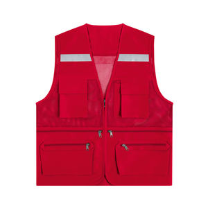 Gilet de sécurité de base réfléchissant haute visibilité avec 4 poches à fermeture éclair pour les travaux de construction Support de logo personnalisé - Product Image 1