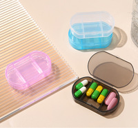 6*4*1.3cm boîte à pilules à 3 grilles avec couvercle rabattable distributeur de vitamines bricolage perle bijoux cosmétiques casque stockage tri boîtes de rangement