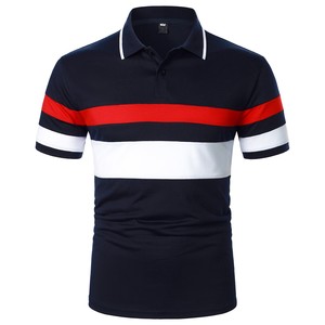 Polo de haute qualité pour hommes avec design personnalisé et logo court longueur dernier style rayé tissu respirant-personnalisable - Product Image 5