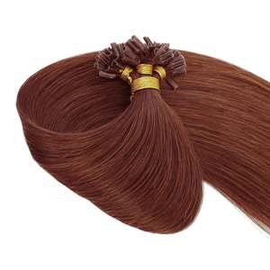 Keratin U Tip Hair Extensions #30 Medium Copper-100% Remy <b>Russian</b> Human Hair Single Drawn Pre Bonded - Product Image 1