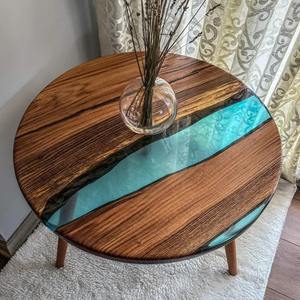 Mesa de Centro con Incrustaciones de Resina Epoxi de Calidad de Exportación con Patrón Único para Muebles Contemporáneos, Suministro Mundial Disponible - Product Image 5
