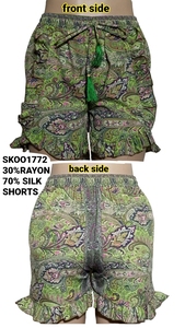 Vintage Boho Floral Silk/Cotton Blend Breathable Eco-Friendly Hot <b>Skorts</b> Regular Fit Summer Looks - Product Image 4