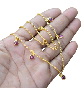 Collar de estilo bohemio de Plata de Ley 925, piedra preciosa de turmalina con chapado en rodio, joyería hecha a mano, regalo de tendencia para mujer, mamá - Product Image 1