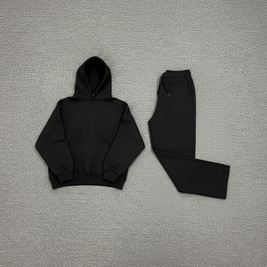 Ensemble survêtement femme en coton 100% sur mesure, 450 GSM, poids lourd, uni, hiver, 2 pièces, avec logo imprimé sur écran personnalisé - Product Image 5