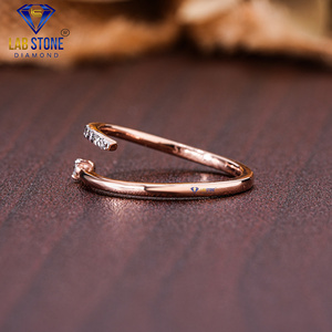 Lab-Stone Party Wear Bague en diamant 0.056 TDW Diamant taille ronde Or rose 18kt Couleur EF-VS - Product Image 3