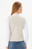 Chaleco de punto de lana y algodón con cuello en V informal para mujer Top con capucha abotonado elegante y cómodo con diseño de moda