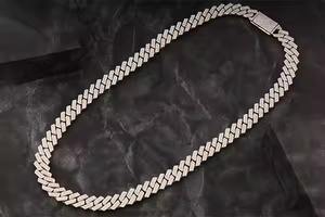 สร้อยคอเพชรหรูหราขนาด10มม. สร้อยคอฮิปฮอปโมอิสซาไนท์เครื่องประดับแฟชั่นสำหรับงานแต่งงานงานหมั้นของขวัญงานเลี้ยงครบรอบแต่งงาน - Product Image 2