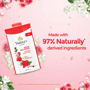 Yardley London Royal Red Roses, talc de beauté écologique luxueux parfumé, 100 g/250 g, poudre pour le corps parfumée aux fleurs pour femmes - Product Image 5