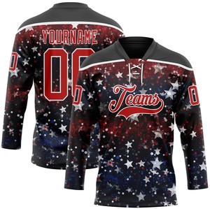 Camiseta de Hockey Premium 100% Poliéster Antibacterial de Secado Rápido Personalizable con Nombre del Equipo/Números/Nombre del Jugador, Cuello en V, Tirantes en T, Manga Corta - Product Image 1