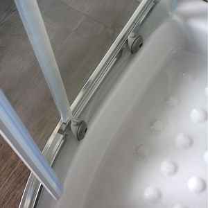 Cabine de douche arrondie Lima 80x80 cm, parois en verre semi-circulaires transparentes de 4 mm - Product Image 4