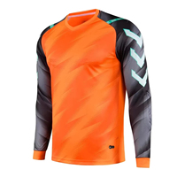 Camiseta de Fútbol para Hombre con Protección de Esponja en los Codos, Uniforme de Portero Transpirable de Poliéster/Algodón Estampado para Entrenamiento de Fútbol