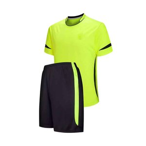 Conjunto de Camiseta de Fútbol para Hombre, Manga Corta, Cuello Redondo, Poliéster que Absorbe la Humedad, Uniforme Negro Verde Neón, Ropa Deportiva para Adultos para Todas las Temporadas - Product Image 1