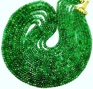 Perles de rondelle à facettes émeraude verte naturelle perles de pierres précieuses émeraude véritable collier d'émeraude cadeau pour l'occasion collier de femmes - Product Image 2