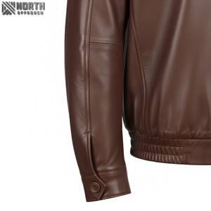 Bleu marine personnalisé haute qualité en cuir véritable veste usine directe grande taille bouton veste en cuir à la mode pour hommes 2025 - Product Image 3