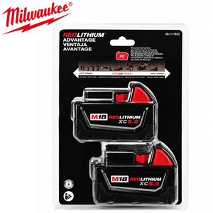 2 Baterías (XC) de Iones de Litio REDLITHIUM de <span class=keywords><strong>5.0</strong></span> <span class=keywords><strong>Ah</strong></span> y 18 V M18B5 para Taladro, Amoladora y Llave de Impacto Milwaukee M18, Batería para Herramientas Eléctricas Inalámbricas - Product Image 6