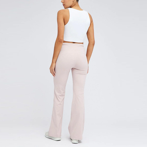 Pantalon évasé pour femmes avec logo personnalisé à vendre dernier modèle Active Wear pantalon de survêtement en polaire à bas quantité minimale de commande Service OEM - Product Image 2