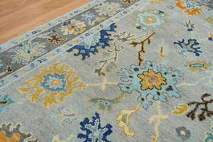 Tapis Oushak moderne fait main, couleur unie, laine, très résistant, lavable, antidérapant, taille personnalisable pour la maison et le bureau - Product Image 3