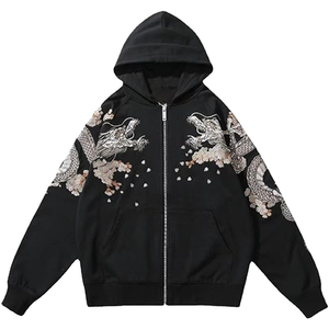 Sweat à capuche en polaire 100% polyester de haute qualité pour homme, broderie, style personnalisé, poids lourd, taille plus (6XL), séchage rapide - Product Image 1