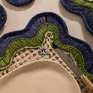 LA MEJOR OPCIÓN Manteles individuales ondulados tejidos a mano en verde marino, decoración elegante para mesa, perfectos para cenas en casa, bodas y celebraciones - Product Image 4