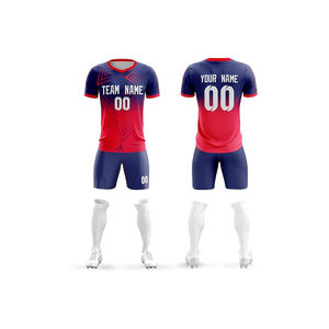 Camiseta de fútbol de poliéster 100% con pantalones cortos de secado rápido uniformes Unisex de calidad superior último diseño servicio OEM para hombres adultos - Product Image 4