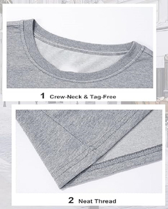 Personalizable 100% algodón Color gris claro O cuello Regular Fit señoras Camiseta de manga corta con el mejor precio de fábrica de Bangladesh - Product Image 5