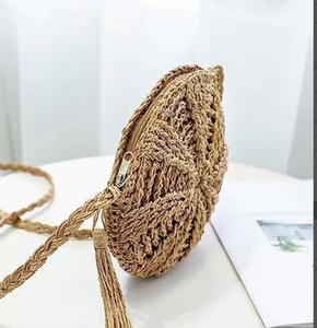<b>Cute</b> Present Accessories for Woman Round Straw <b>Purse</b> Gift for Her Ladies Shoulder Straw Hand Bags Wholesale Products - Product Image 2