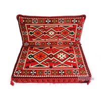 Ensemble de coussins de sol tissés turcs d'inspiration orientale pour une personne, motif géométrique brodé, garnissage en mousse densité 22, pour dormir, lavable en machine