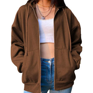 Sudaderas con Capucha y Cremallera para Mujer, de Algodón Grueso y Felpa, Personalizadas, Transpirables, Estilo Urbano, Nueva Moda - Product Image 6