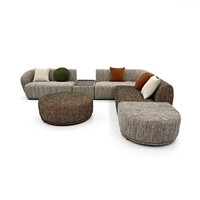 Canapé modulaire en tissu capitonné en forme de L, design moderne pour grandes villas et salons d'hôpitaux, fabricant OEM/ODM