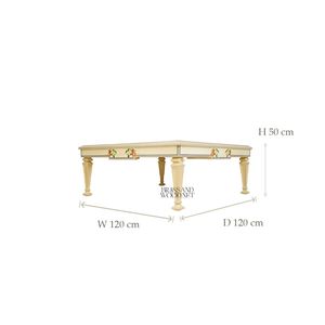 Table basse florale de luxe avec incrustations artisanales et pieds sculptés élégants pour une décoration de salon vintage - Product Image 6