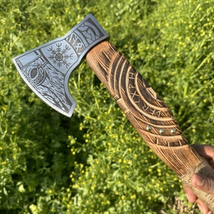 Hache à double tête en acier à haute teneur en carbone forgée à la main robuste et personnalisable pour le bushcraft et l'utilisation tactique Drop Shipping Camping hache - Product Image 4