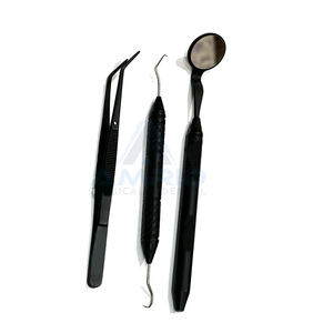 Kit de examen Dental CE negro de alta calidad, instrumentos de acero manuales reutilizables, equipos dentales - Product Image 1