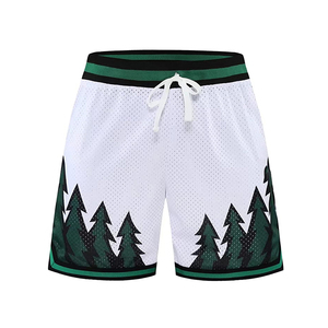 Pantalones cortos deportivos de malla con estampado por sublimación para hombre, tela de malla transpirable con cintura elástica y cordón ajustable, tamaño personalizado - Product Image 1