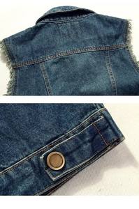 Chaleco vaquero rasgado de verano para hombre, chaleco vaquero lavado, chaqueta sin mangas Retro de vaquero Hip Hop, ropa de calle informal de moda OEM - Product Image 3