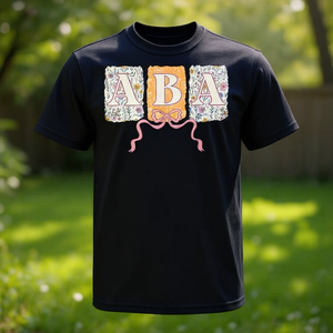 T-Shirt Retrò Floreale ABA Coquette con Fiocco, Abbigliamento Promozionale Premium per Analisi del Comportamento Applicato - Product Image 3