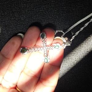 Cruz facetada de ónix verde nuevo diseño colgante de plata hermoso colgante de Cruz para su mejor regalo para Navidad - Product Image 2