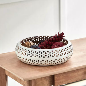 Vajilla de metal de diseño maravilloso, cuenco de comida, cuenco decorativo de hierro con recubrimiento de polvo blanco, Ideal para utensilios y herramientas de cocina - Product Image 2