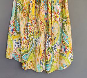 Vintage Casual Women's <b>Maxi</b> <b>Skirt</b> Free Size Cotton Paisley <b>Print</b> Wrap Style Natural Waistline Breathable Tennis Logo for Casual - Product Image 3