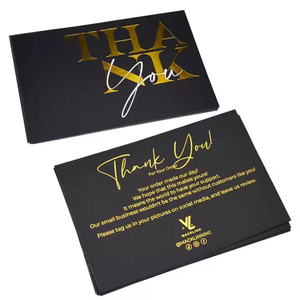 การ์ดขอบคุณทองคำเปลว4x6สุดหรูโลโก้ที่ออกแบบได้เองสำหรับงานแต่งงานขนาดเล็กจัดงานศพหรือบรรยากาศงานรับขวัญเจ้าสาว - Product Image 3