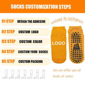 High-Crew Athlete Sport <b>Socks</b> for Autumn Season Multicolored Anti-Slip <b>Grip</b> Football <b>Socks</b> with Customized Logo on Cuff - Product Image 4