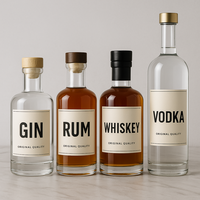 Bouteilles en verre personnalisées pour gin, rhum et spiritueux Emballage de distillerie sur mesure Conception OEM, options gaufrées, imprimées et givrées ISO9001