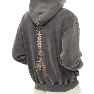Venta al por mayor de alta calidad logotipo personalizado e impresión bordado ecológico impermeable hombres cremallera sudaderas con capucha poliéster/tela de algodón - Product Image 2